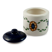 Load image into Gallery viewer, Hand Painted Floral Ceramic Sugar Bowl - Margarita | NOVICA
