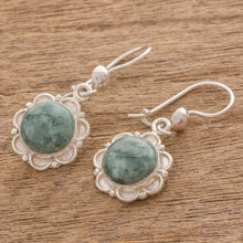 Load image into Gallery viewer, Fair Trade Floral Sterling Silver Dangle Jade Earrings - Green Forest Princess | NOVICA
