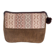 Load image into Gallery viewer, Handwoven Beige and Brown Cosmetic Case - Earth Whisper | NOVICA
