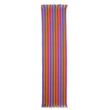 Load image into Gallery viewer, Multicolor Striped Cotton Table Runner from Guatemala - Rainbow Colors | NOVICA
