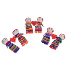 Load image into Gallery viewer, Two Guatemalan Worry Dolls with 100% Cotton Pouch - Love and Hope | NOVICA
