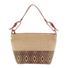 Load image into Gallery viewer, Leather-Accented All Cotton Maya Style Shoulder Bag - Maya Ixcaco | NOVICA
