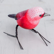 Load image into Gallery viewer, Ceramic Figurine of a Pink Warbler Bird from Guatemala - Pink Warbler | NOVICA
