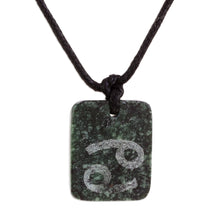 Load image into Gallery viewer, Jade Zodiac Cancer Pendant Necklace from Guatemala - Verdant Cancer | NOVICA

