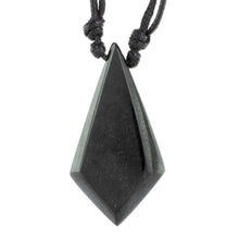 Load image into Gallery viewer, Adjustable Jade Pendant Necklace in Black from Guatemala - Real Stone | NOVICA
