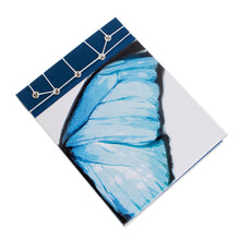 Load image into Gallery viewer, Butterfly-Themed Paper Journal from Costa Rica (5.5 inch) - Morpheus Wing | NOVICA
