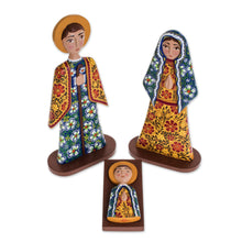 Load image into Gallery viewer, Hand Carved and Painted Wood Nativity Scene (4 Piece) - Garden Nativity | NOVICA

