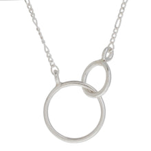 Load image into Gallery viewer, Circular Sterling Silver Pendant Necklace from Guatemala - Connected Rings | NOVICA
