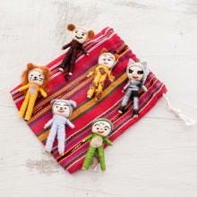 Load image into Gallery viewer, Jungle-Themed Cotton Decorative Worry Dolls (Set of 6) - Jungle Quitapenas | NOVICA
