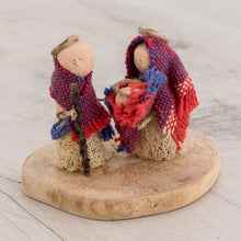 Load image into Gallery viewer, Natural Fiber Nativity Sculpture with Handwoven Cotton - Lovely Family | NOVICA

