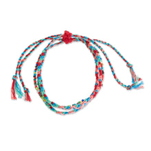 Load image into Gallery viewer, Glass Beaded Macrame Strand Bracelet from Guatemala - Solola Fiesta | NOVICA
