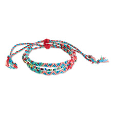 Load image into Gallery viewer, Glass Beaded Macrame Strand Bracelet from Guatemala - Solola Fiesta | NOVICA
