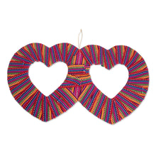 Load image into Gallery viewer, Heart-Shaped Cotton Worry Doll Wall Decor from Guatemala - Histories of Love | NOVICA
