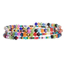 Load image into Gallery viewer, Colorful Glass and Crystal Beaded Wrap Bracelet - Happiness and Harmony | NOVICA
