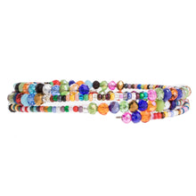 Load image into Gallery viewer, Colorful Glass and Crystal Beaded Wrap Bracelet - Happiness and Harmony | NOVICA
