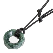 Load image into Gallery viewer, Faceted Green Jade Pendant Necklace from Guatemala - Green Ancestral Treasure | NOVICA
