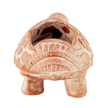 Load image into Gallery viewer, Brown Ceramic Turtle Flower Pot from El Salvador - Cheerful Brown Turtle | NOVICA
