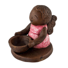 Load image into Gallery viewer, El Salvadoran Ceramic Angel Candleholder - Little Angel | NOVICA
