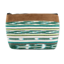 Load image into Gallery viewer, Striped Cotton Cosmetic Bag Handmade in Guatemala - Antigua Fields | NOVICA
