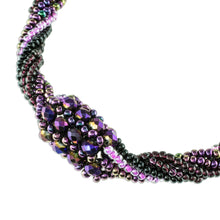 Load image into Gallery viewer, Purple Beaded Torsade Necklace from Guatemala - Purple Rain | NOVICA
