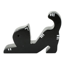 Load image into Gallery viewer, Cat-Shaped Phone Stand in Black - Black Cat | NOVICA
