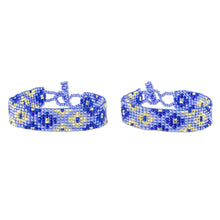 Load image into Gallery viewer, Patterned Glass Beaded Bracelets (Pair) - Sunshower | NOVICA
