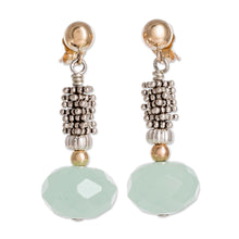 Load image into Gallery viewer, 14k Gold Filled and Sterling Silver Chalcedony Earrings - Isla del Coco | NOVICA

