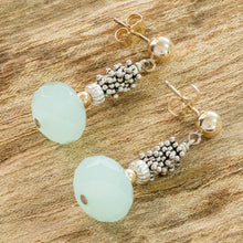 Load image into Gallery viewer, 14k Gold Filled and Sterling Silver Chalcedony Earrings - Isla del Coco | NOVICA
