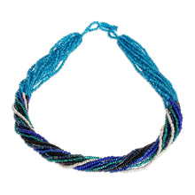 Load image into Gallery viewer, Hand Beaded Torsade Necklace - Translucent Sea | NOVICA
