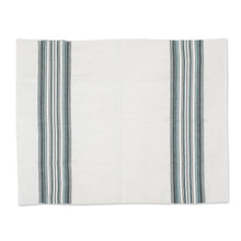 Load image into Gallery viewer, Two Handwoven Guatemalan White and Green Cotton Dish Towels - Forest Colors | NOVICA
