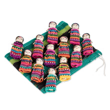 Load image into Gallery viewer, 12 Guatemala Handcrafted Cotton Worry Doll Figurines - A Dozen Friends | NOVICA
