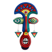 Load image into Gallery viewer, Peruvian Hand Made Colorful Mask Sculpture - Tumi Face | NOVICA
