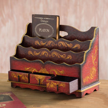 Load image into Gallery viewer, Wood Letter Holder and Desk Organizer Handmade in Peru - Country Estate | NOVICA
