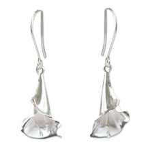 Load image into Gallery viewer, Handmade Fine 950 Silver Flower Earrings - Magnificent Calla | NOVICA
