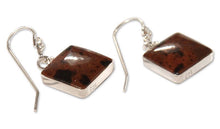 Load image into Gallery viewer, Mahogany obsidian dangle earrings - Inca Mystique | NOVICA
