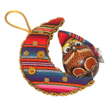 Load image into Gallery viewer, Gourd and Cotton Bird Holiday Ornaments (Set of 3) - Happy Hoots | NOVICA
