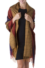 Load image into Gallery viewer, 100% alpaca shawl - Dahlias of Tarma | NOVICA
