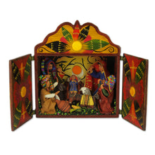 Load image into Gallery viewer, Wood and ceramic nativity scene - First Christmas | NOVICA
