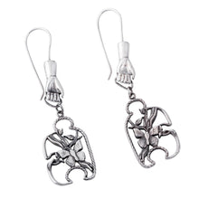 Load image into Gallery viewer, Creation Theme Sterling Silver Earrings from Peru - God&#39;s Hand in Eden | NOVICA
