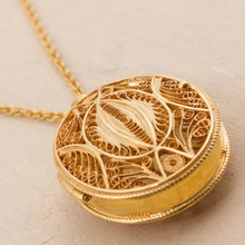 Load image into Gallery viewer, Gold Plated Sterling Silver Locket Pendant Necklace Peru - Valuable Secrets | NOVICA
