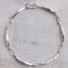 Load image into Gallery viewer, Sterling Silver Filigree Heart Motif Link Bracelet from Peru - Sweet Hearts | NOVICA
