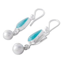 Load image into Gallery viewer, Amazonite and Sterling Silver Dangle Earrings from Peru - Flaming Drops | NOVICA
