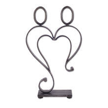 Load image into Gallery viewer, Handcrafted Love-Themed Steel Sculpture from Peru - Just Me and You | NOVICA
