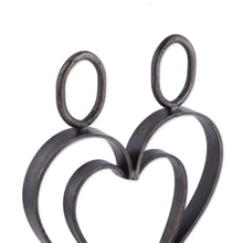 Load image into Gallery viewer, Handcrafted Love-Themed Steel Sculpture from Peru - Just Me and You | NOVICA
