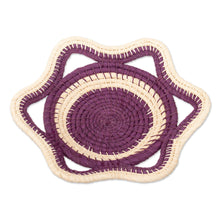 Load image into Gallery viewer, Chambira Fiber Decorative Basket in Magenta and Beige - Iquitos Beauty | NOVICA

