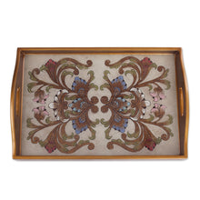 Load image into Gallery viewer, Handmade Reverse Painted Glass Tray from Peru - Tropical Arrangement | NOVICA
