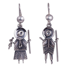 Load image into Gallery viewer, Cuzco Couple Sterling Silver Dangle Earrings from Peru - Cuzco Couple | NOVICA
