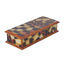 Load image into Gallery viewer, Reverse-Painted Glass Decorative Box from Peru - Butterfly Dream | NOVICA
