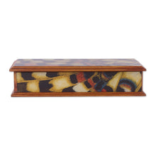 Load image into Gallery viewer, Reverse-Painted Glass Decorative Box from Peru - Butterfly Dream | NOVICA

