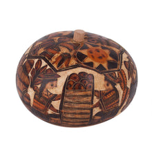 Load image into Gallery viewer, Hand Carved Andean Traditional Village Gourd Decorative Box - Honoring Tradition | NOVICA
